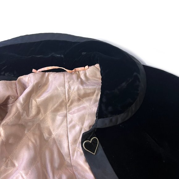 Authentic Vintage 1930s black long velvet cape OS - Picture 6 of 6